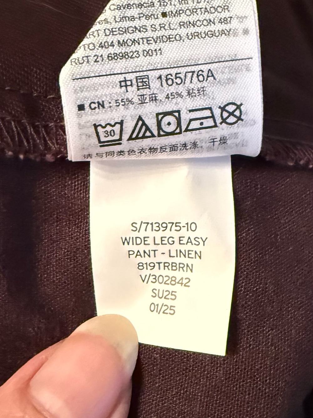 NWT Gap Linen-Blend Easy Wide-Leg Pants in Terra Brown Size Medium Dark Brown - Picture 10 of 11